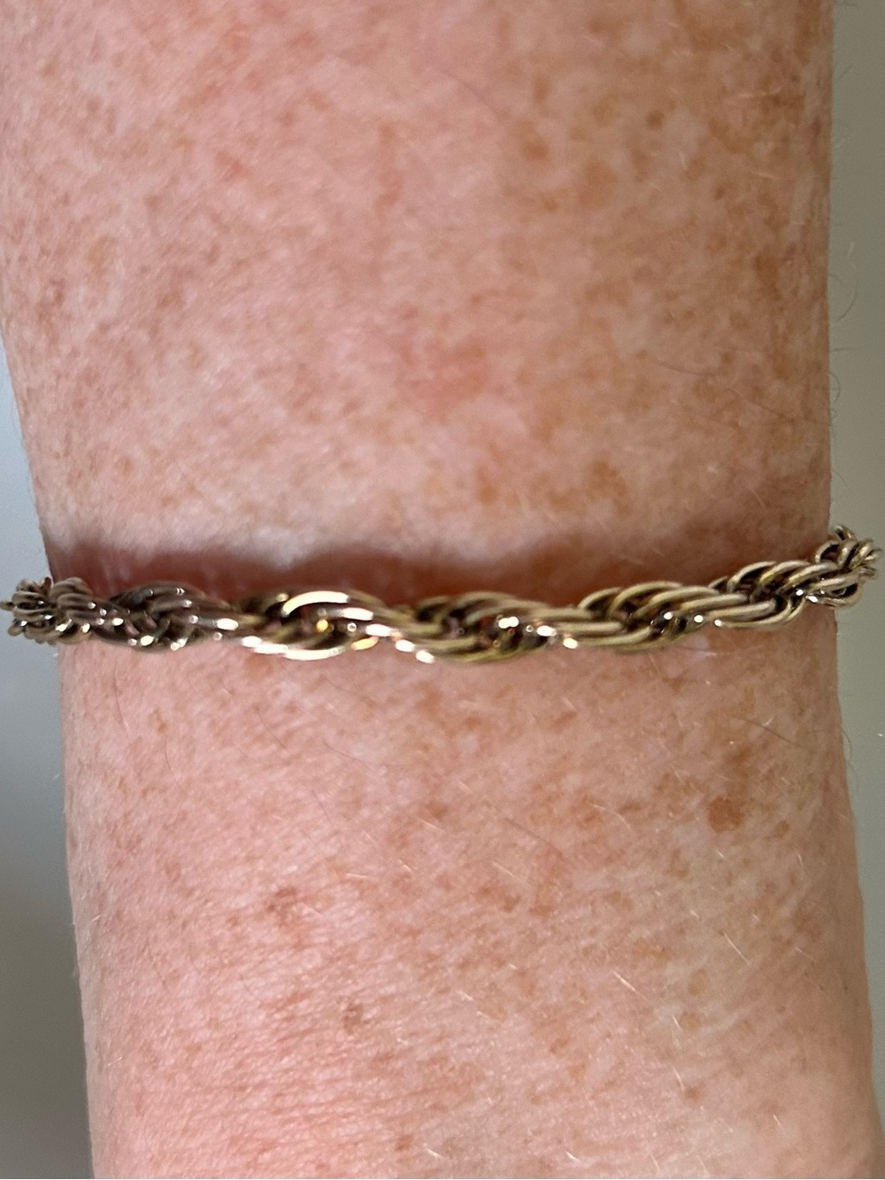 Sterling Silver/Gold Electroplated Rope Chain Bracelet